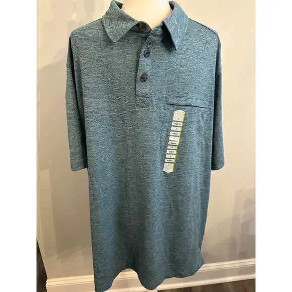 Duluth Trading Men’s Shirt NWT Armachilo Cooling Relaxed Fit Polo Blue XL - Picture 1 of 13